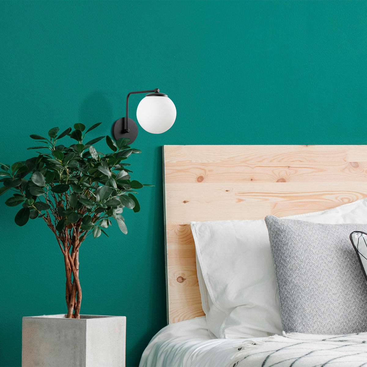 Opviq Wandleuchte schwarz Metall Glas B/H/L: ca. 26x22x15 cm E27 1 Brennstellen Daisy - schwarz (15,00/26,00/22,00cm) - Opviq