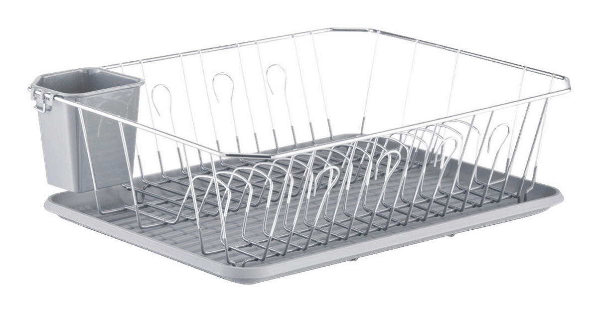 Zeller Geschirrabtropfständer grau Metall B/H/L: ca. 35x13,5x45,5 cm Geschirrabtropfständer - grau (45,50/35,00/13,50cm) - Zeller
