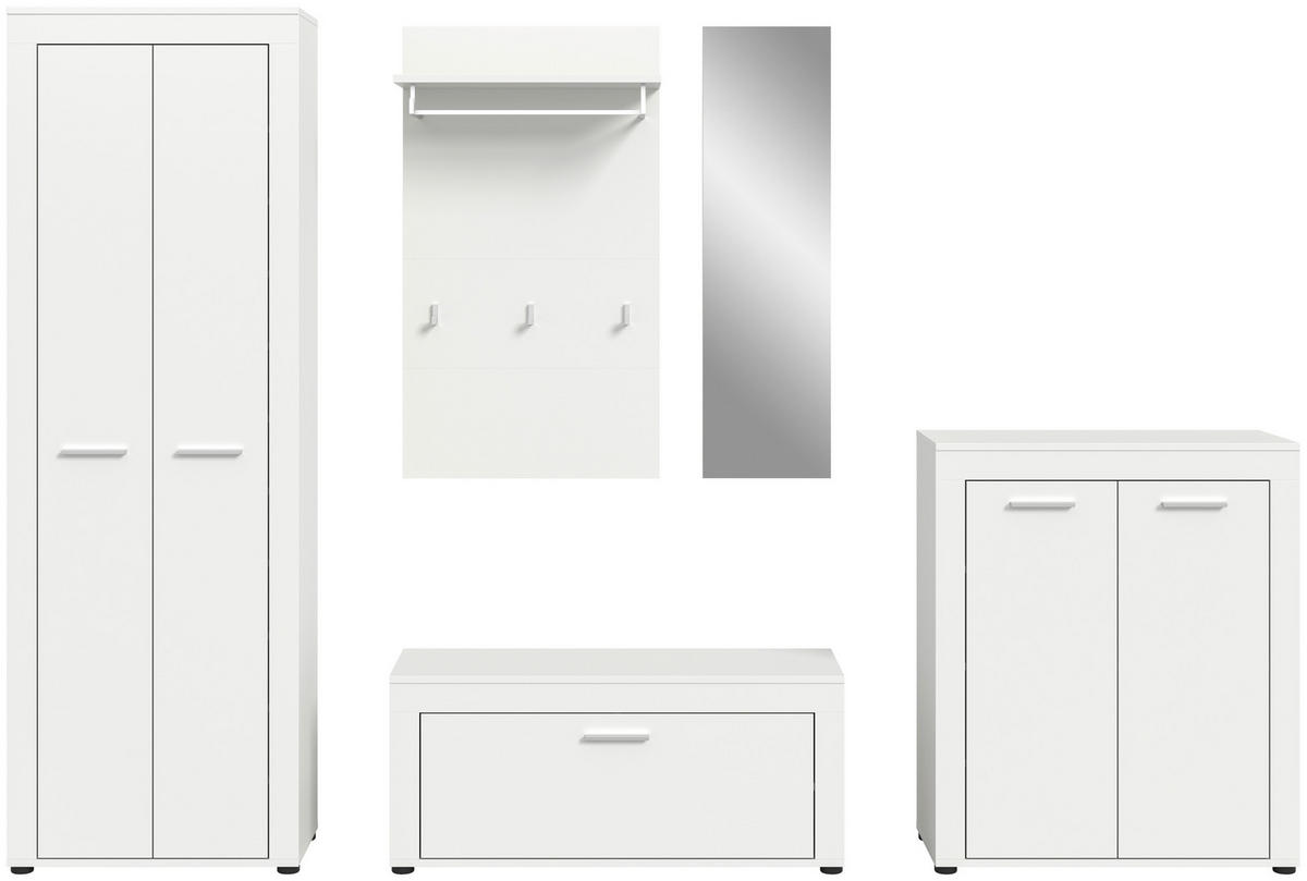 Garderobe JAM weiß B/H/T: ca. 285x191x35 cm JAM - weiß (285,00/191,00/35,00cm) - xonox.home