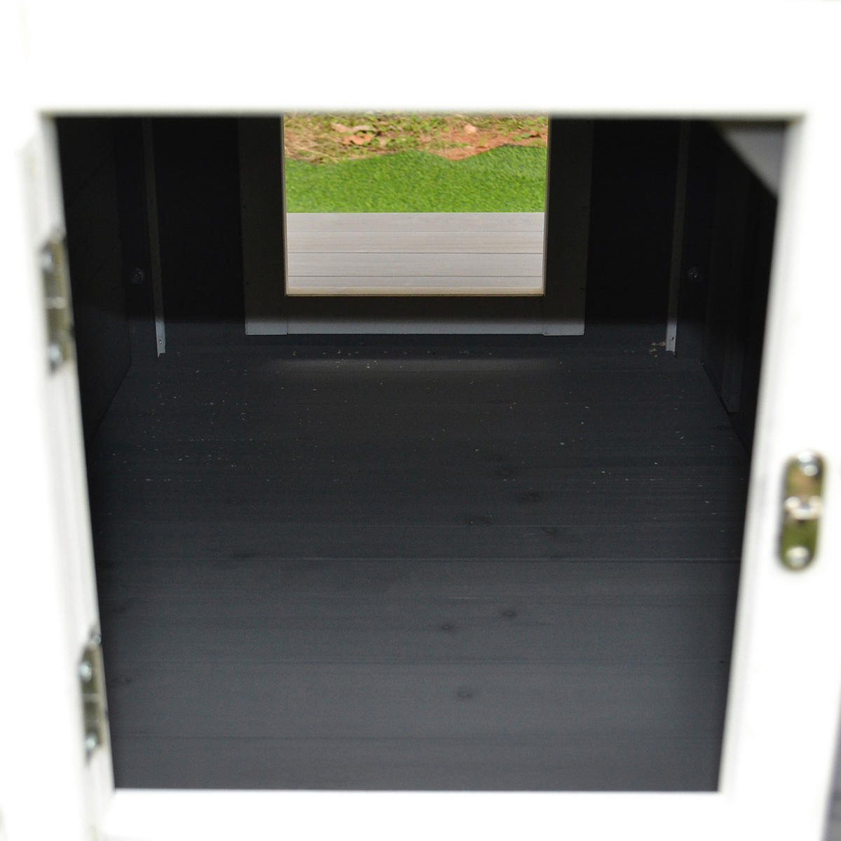 PawHut Katzenhaus grau Holz B/H/L: ca. 67x75x115 cm Katzenhaus - weiß/grau (115,00/67,00/75,00cm) - PawHut