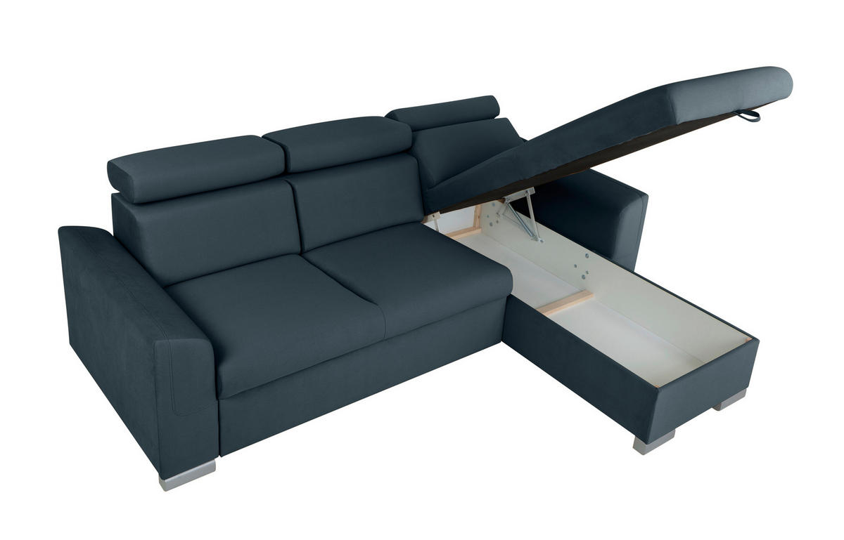 Ecksofa Evia anthrazit Microfaser B/H/T: ca. 243x85x186 cm Evia - anthrazit/silber (243,00/85,00/186,00cm)