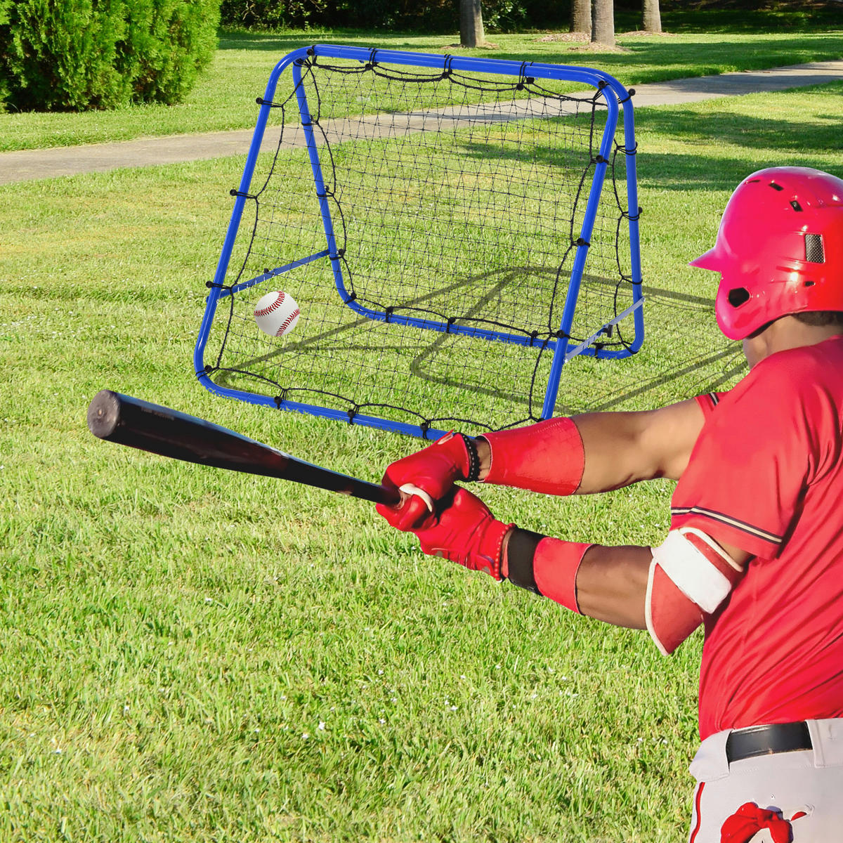 HOMCOM Baseball blau B/H/T: ca. 100x90x95 cm Baseball - blau/schwarz (100,00/90,00/95,00cm) - HOMCOM
