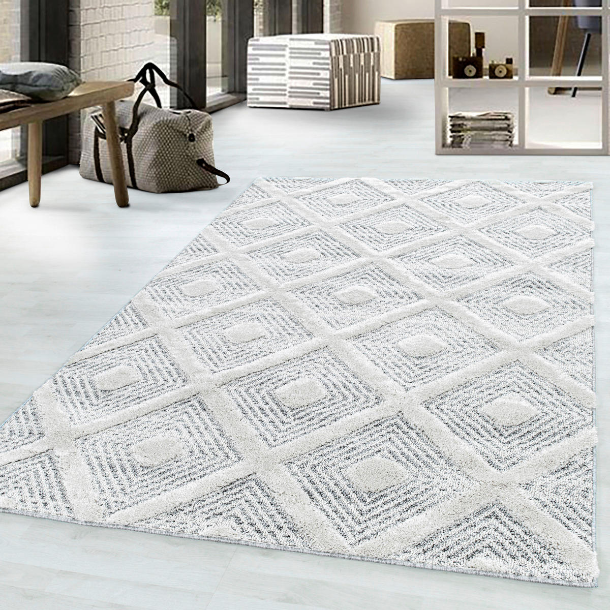 Ayyildiz Teppich PISA grau B/L: ca. 60x110 cm PISA - grau (60,00/110,00cm) - Ayyildiz