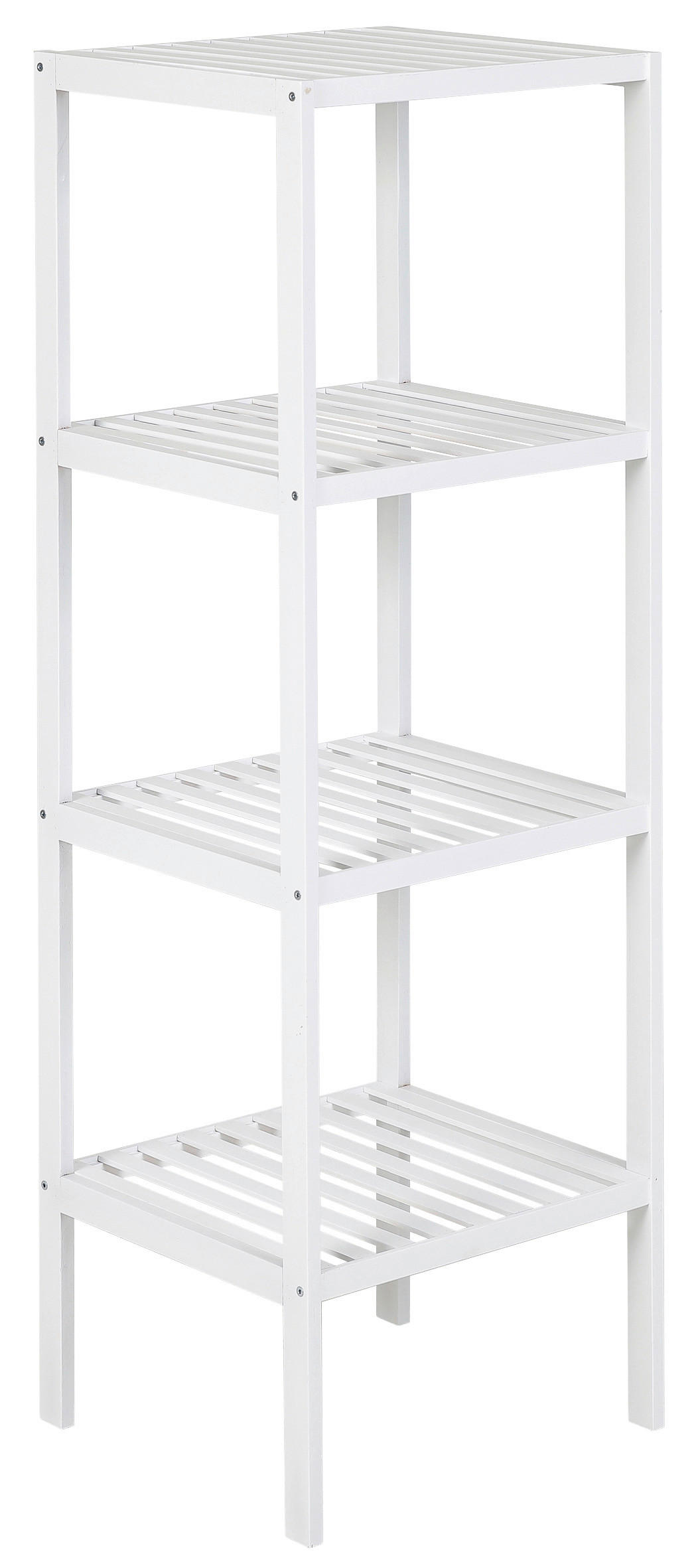 Bambusregal weiß Holz B/H/T: ca. 36x114x36 cm Holzregal 4 Böden weiß - weiß (36,00/114,00/36,00cm) - Axentia