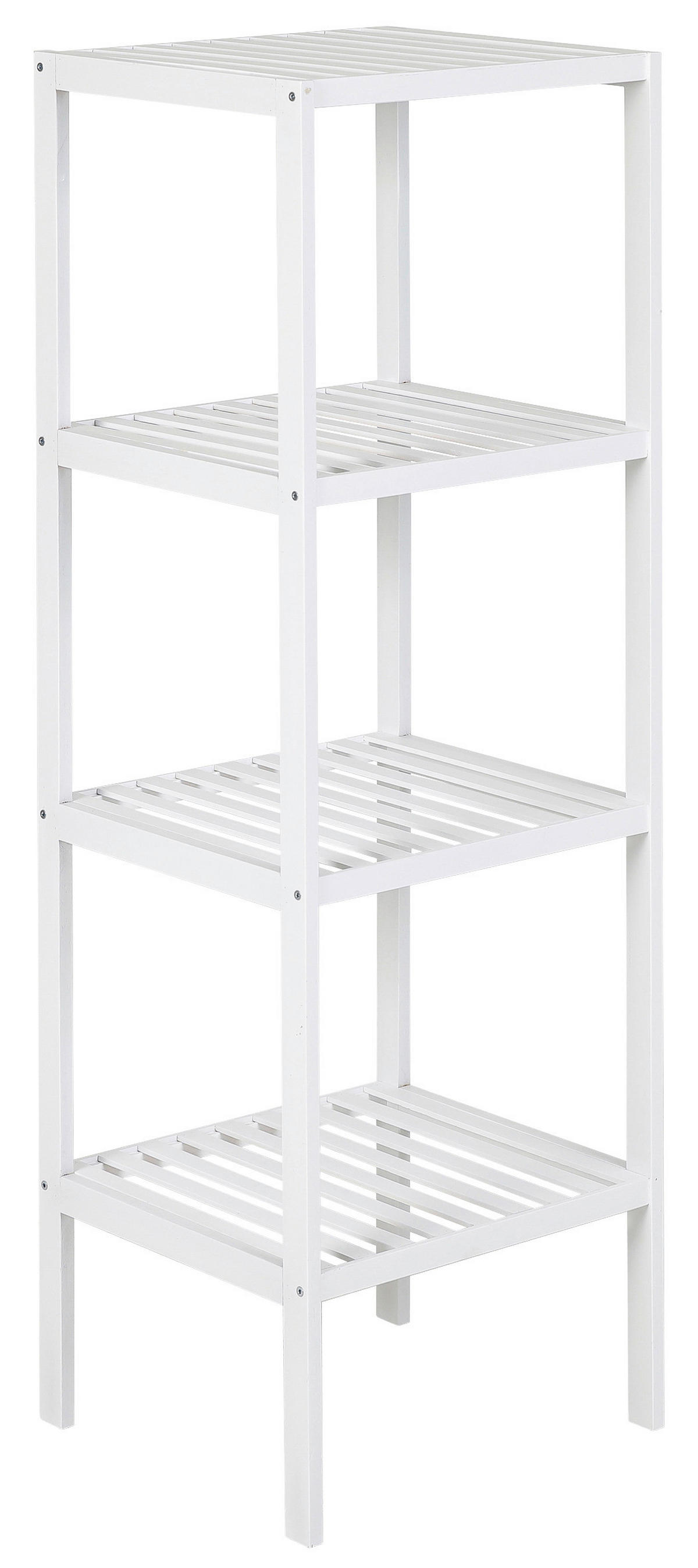 Bambusregal weiß Holz B/H/T: ca. 36x114x36 cm Holzregal 4 Böden weiß - weiß (36,00/114,00/36,00cm) - Axentia