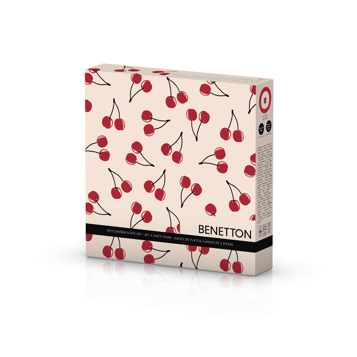 BENETTON Essteller Fruits weiß Porzellan Fruits - weiß/rot - BENETTON