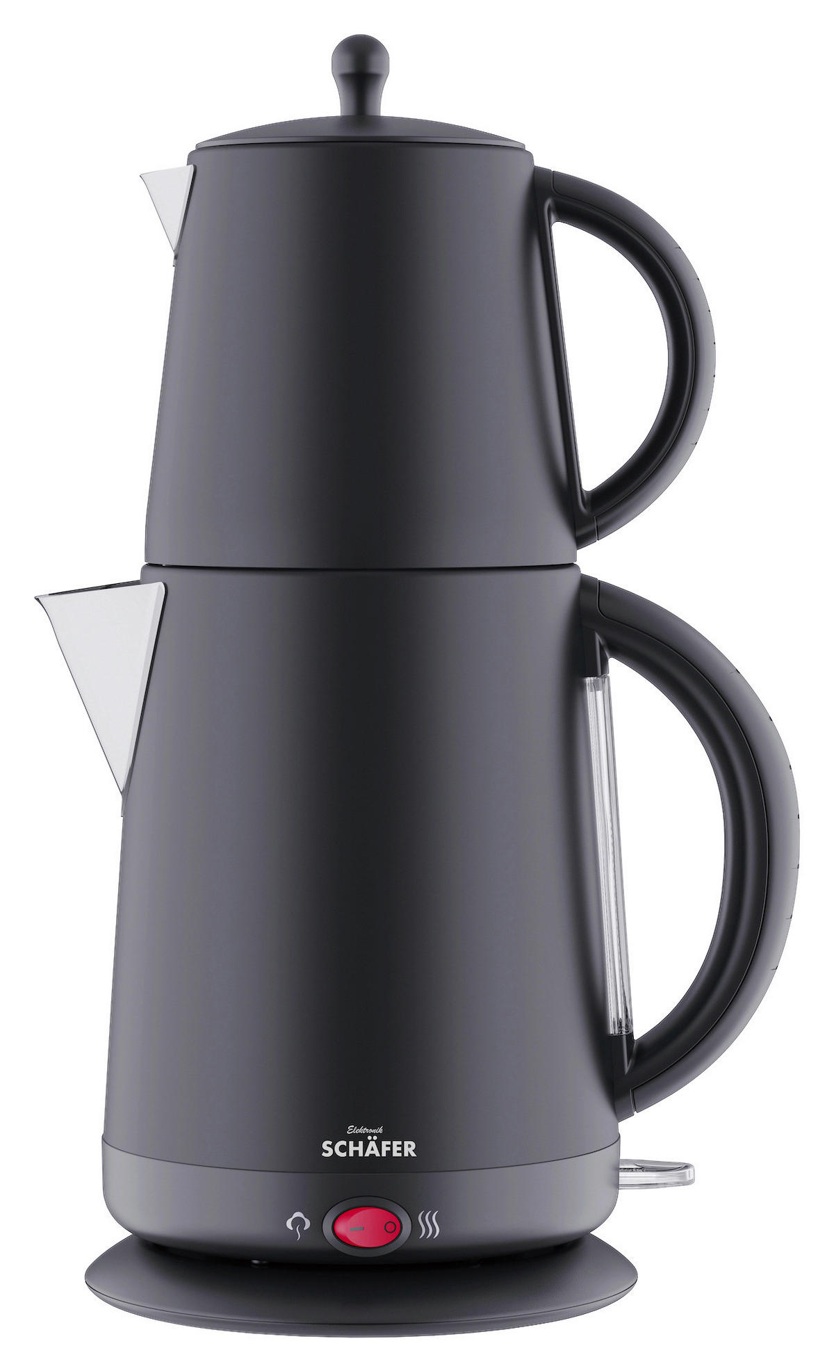 SCHÄFER Teekocher 74238 schwarz Edelstahl B/H/T: ca. 17x38x23 cm ca. 1,7 l 74238 - schwarz (17,00/38,00/23,00cm) - SCHÄFER