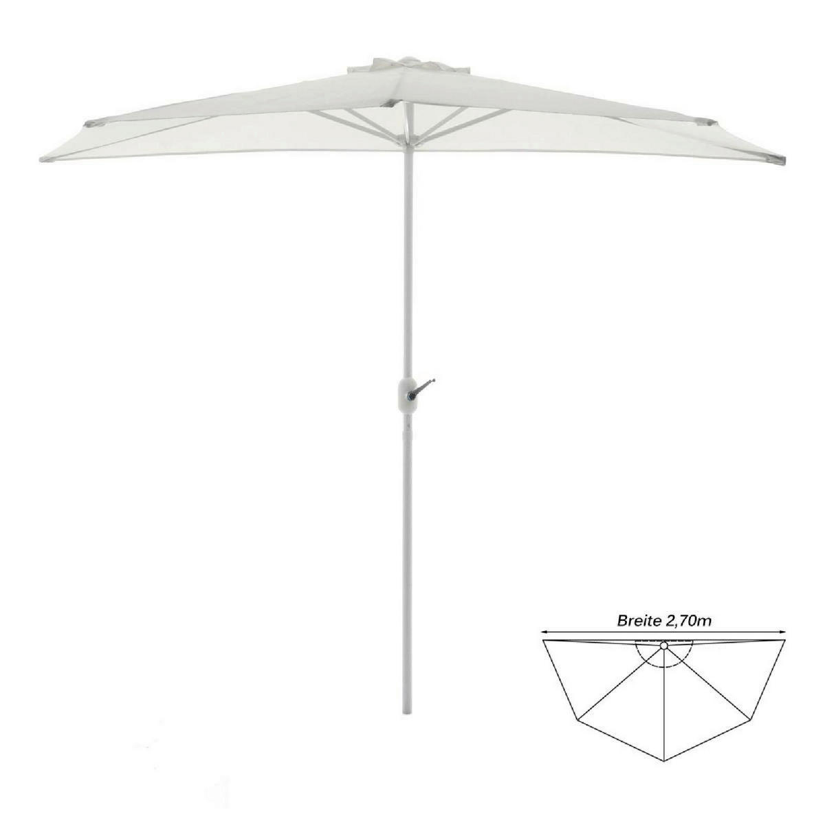 VCM Balkon-Sonnenschirm weiß Polyester-Mischgewebe B/H/T: ca. 270x235x140 cm Balkon-Sonnenschirm - weiß (270,00/235,00/140,00cm) - VCM