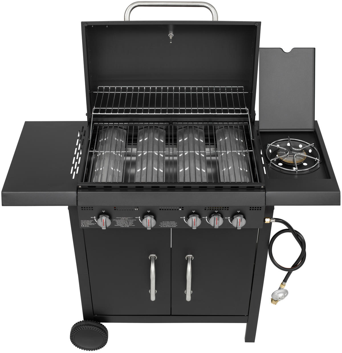 tepro Gasgrill Stahl B/H/L: ca. 53x95x108 cm Gasgrill_Tulsa_4+1 - schwarz (108,00/53,00/95,00cm) - tepro
