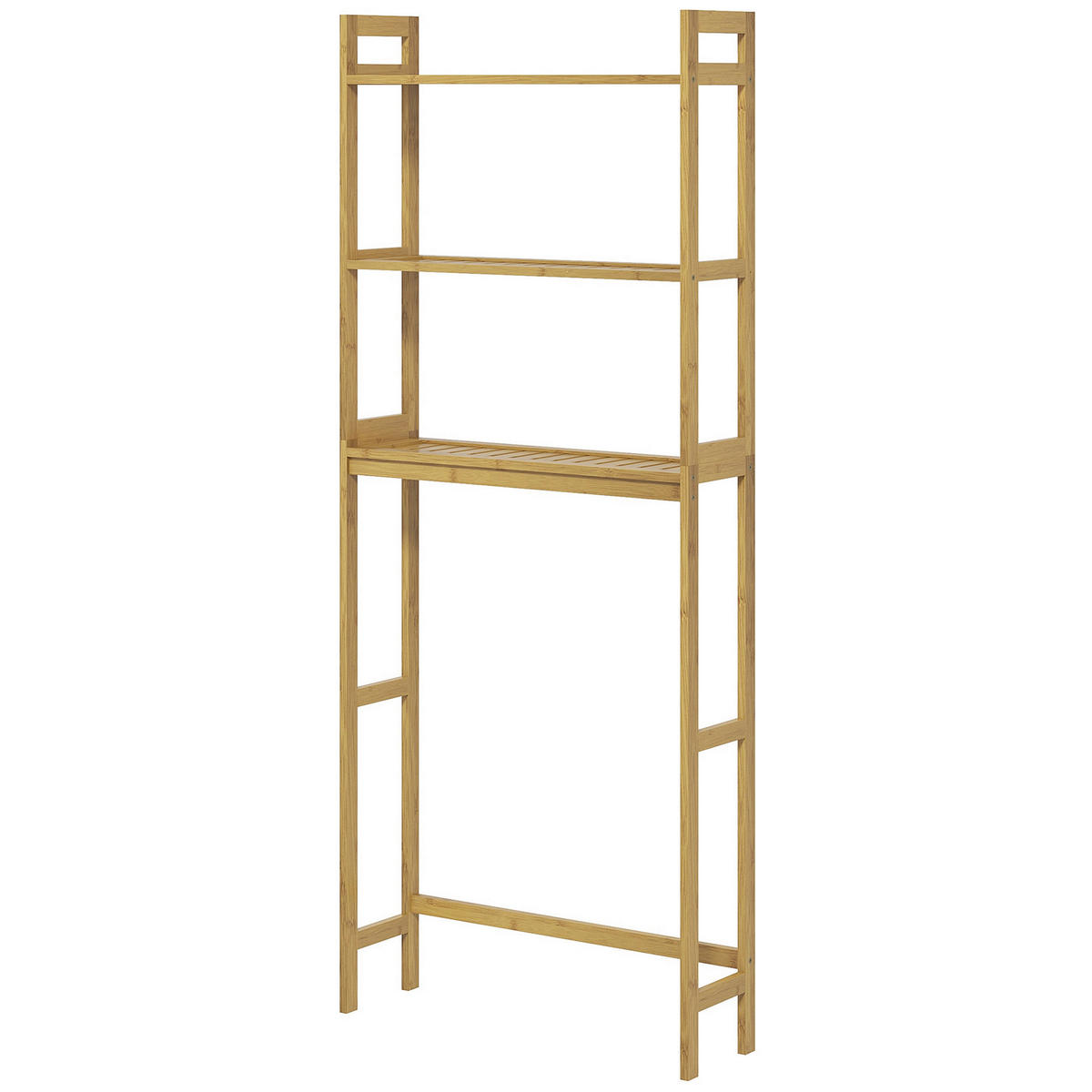 Badregal natur Bambus B/H/L: ca. 20x68x165 cm Badregal - natur (165,00/20,00/68,00cm) - kleankin