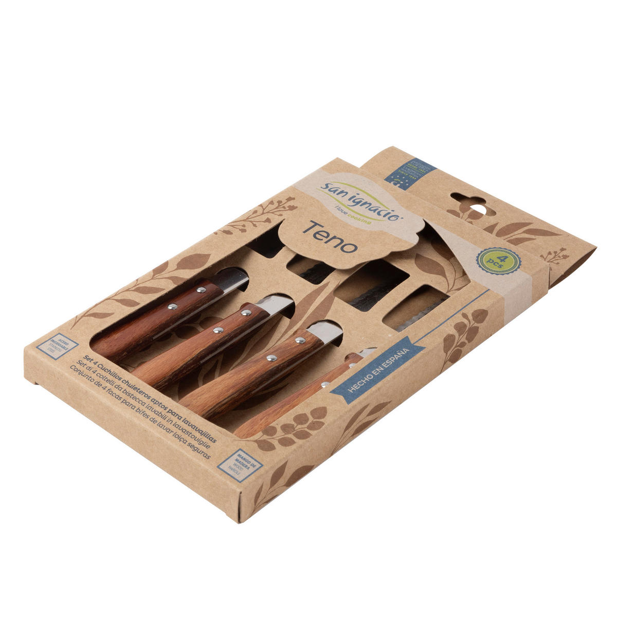 SAN IGNACIO Steakmesser TENO silber Holz 4 tlg. TENO - silber (2,00/26,50/14,50cm) - SAN IGNACIO