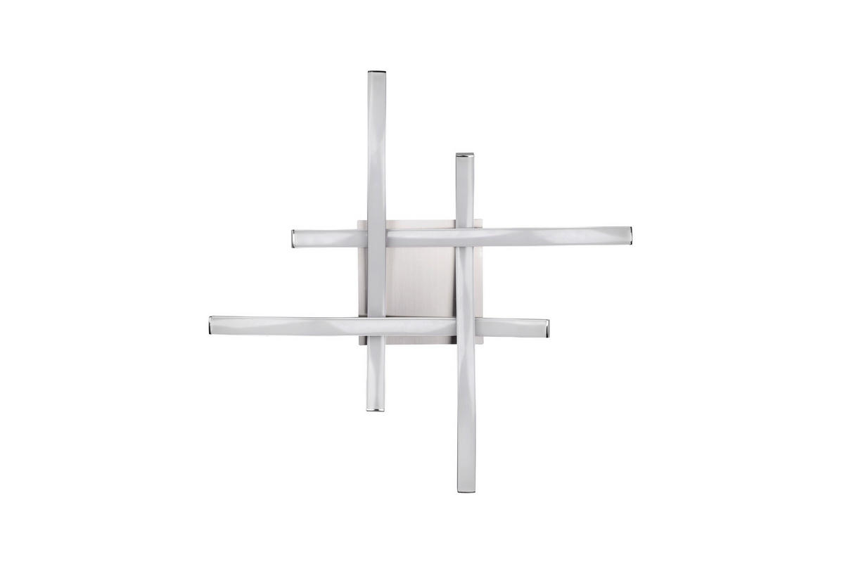 Reality Deckenleuchte R62474407 Route nickel matt weiß Metall Kunststoff B/H/T: ca. 46x7x46 cm Route - weiß/nickel matt (46,00/7,00/46,00cm) - Reality
