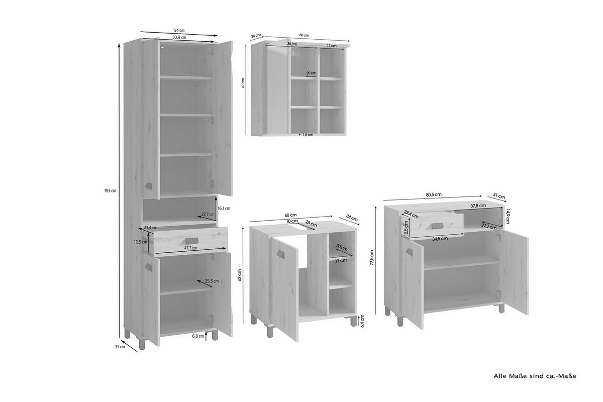 Badezimmer-Set WELLNESS, Set 4-tlg. weiß WELLNESS, Set 4-tlg. - weiß - byLIVING