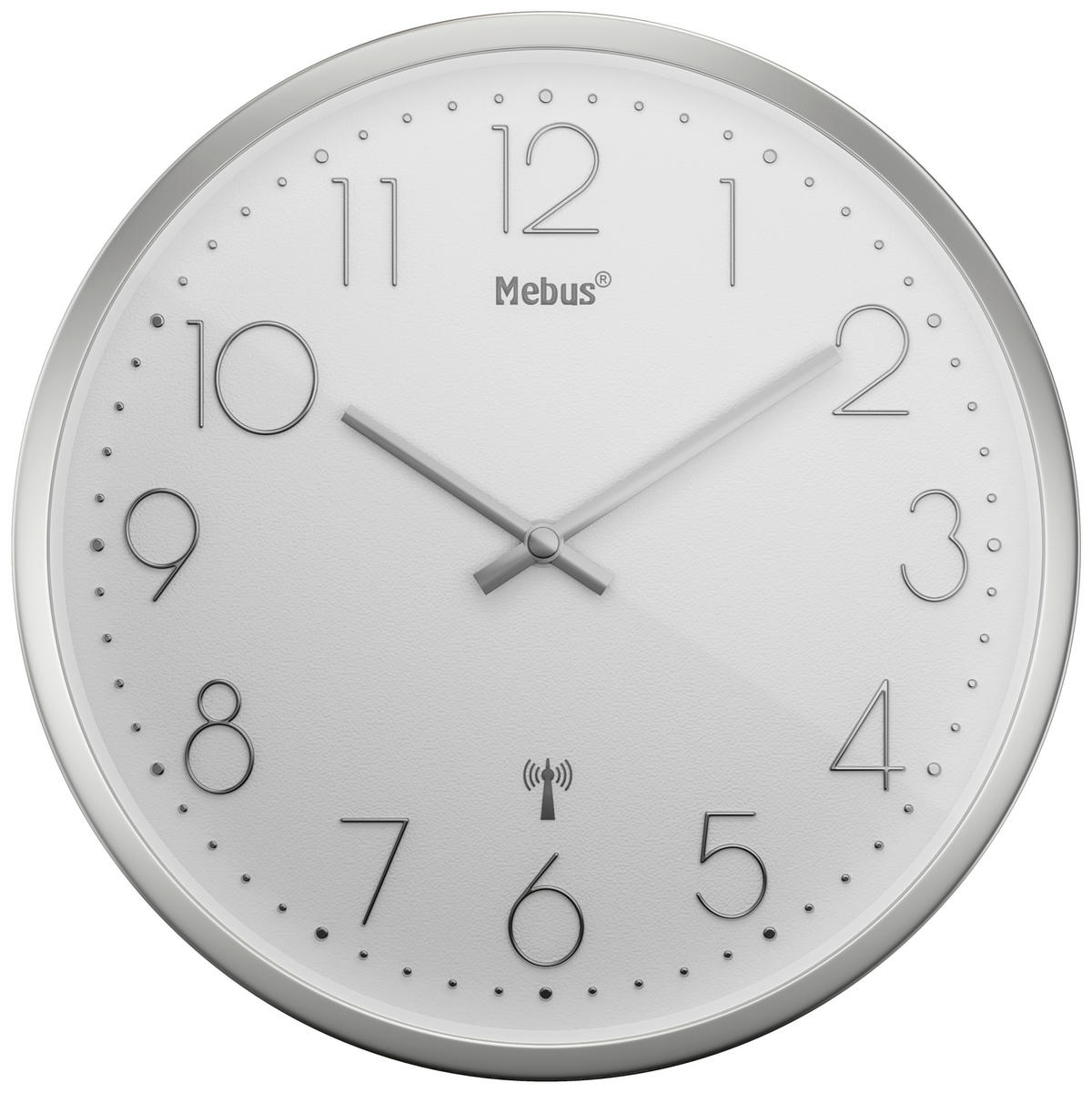 Mebus Wanduhr weiß D: ca. 25 cm Wanduhr_Funk - weiß (25,00cm) - Mebus