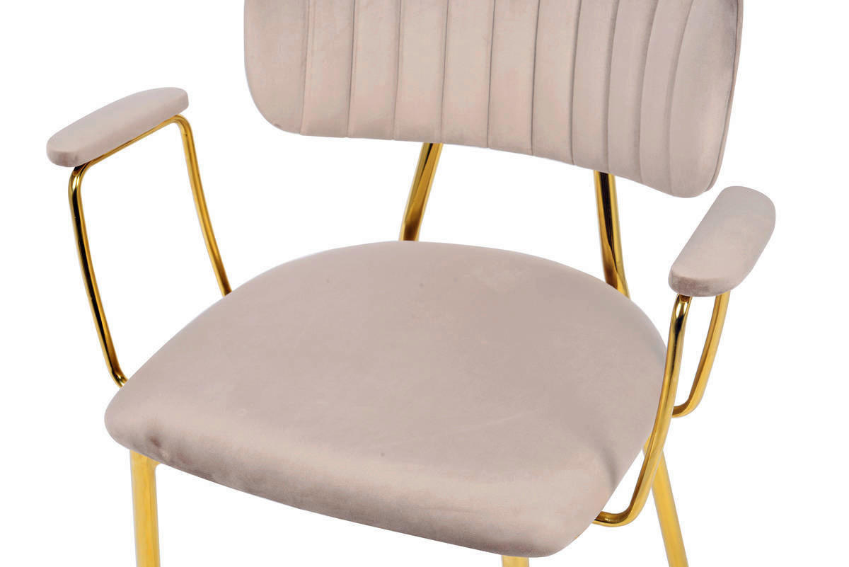 Stuhl Kian 200 2er-Set taupe Microfaser B/H/T: ca. 63x80x51 cm Kian 200 2er-Set - gold/taupe (63,00/80,00/51,00cm) - 360 Living