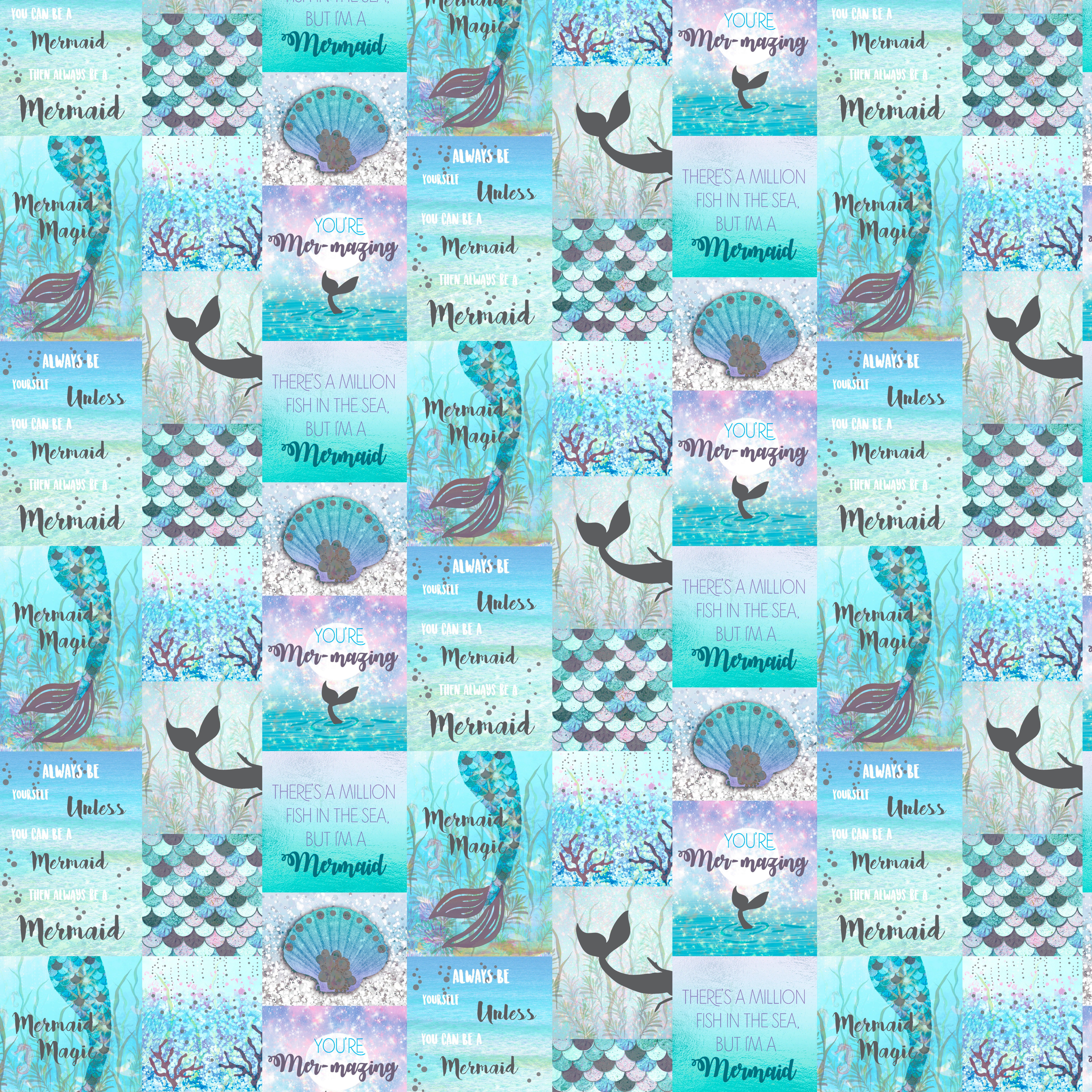 Thumbnail - UGEPA Vinyltapete Muscheln blau rosa B/L: ca. 53x1005 cm