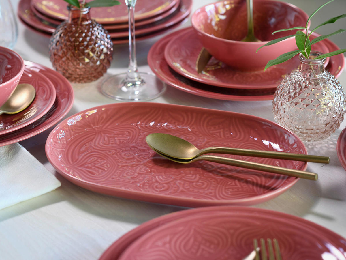 CreaTable Plattenset Orient Mandala rot Porzellan D: ca. 28 cm Orient Mandala - rot (28,00cm) - CreaTable