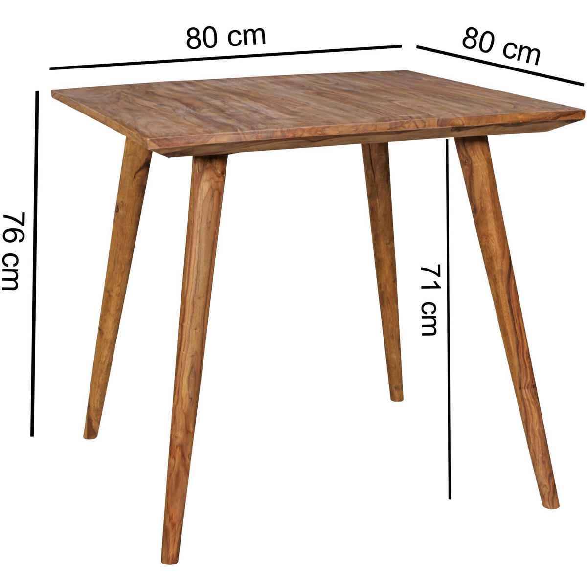 Esstisch natur B/H/T: ca. 80x76x80 cm Esszimmertisch - natur (80,00/76,00/80,00cm) - Wohnling
