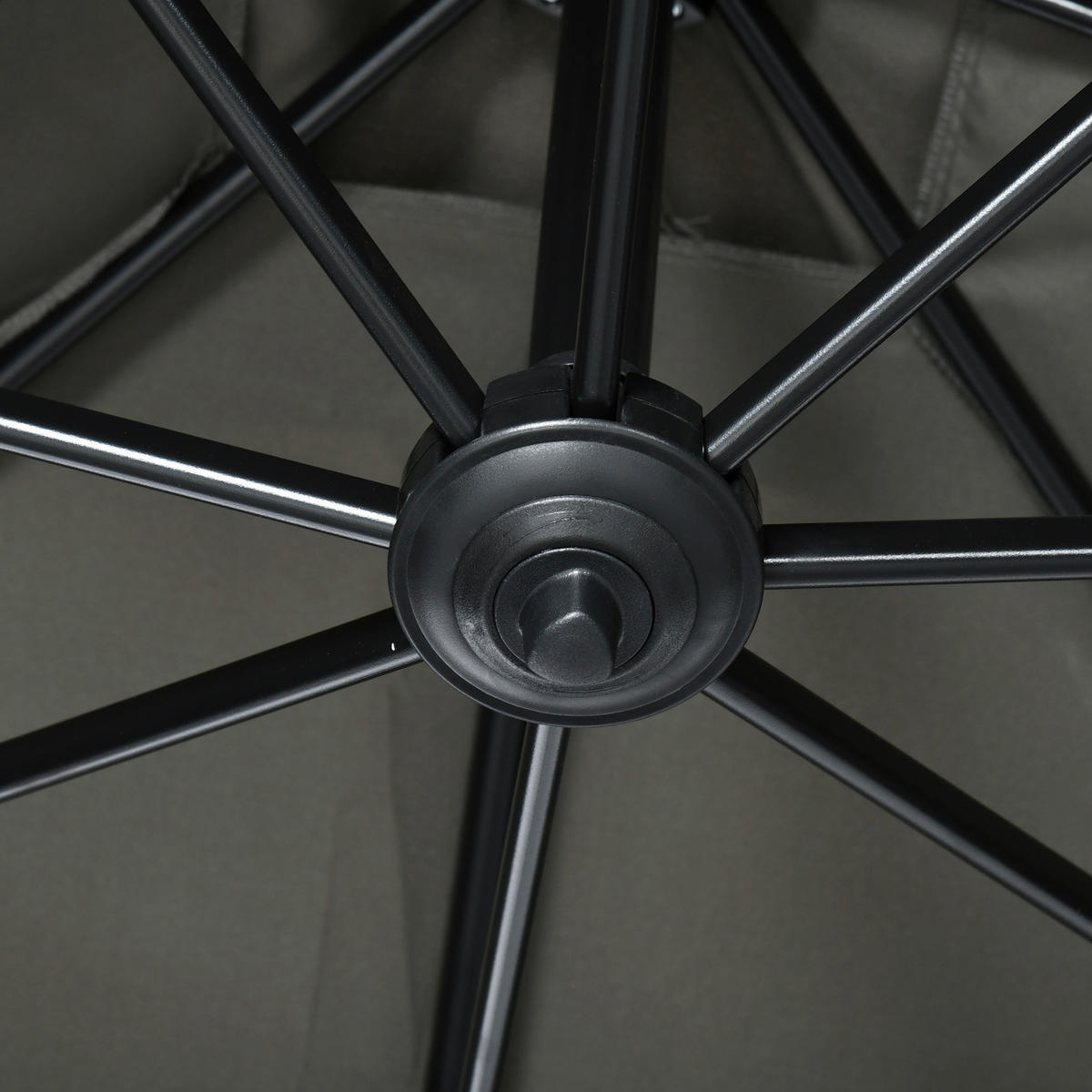 Outsunny Sonnenschirm grau Polypropylen B/H/L: ca. 245x245x245 cm Sonnenschirm - grau (245,00/245,00/245,00cm) - Outsunny