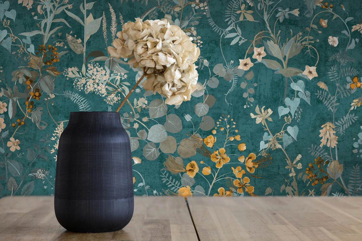 A.S.Creation Vliestapete blau petrol gelb B/H/D: ca. 53x1005x8,2 cm Vliestapete - blau/gelb (8,20/1005,00cm) - A.S.Creation