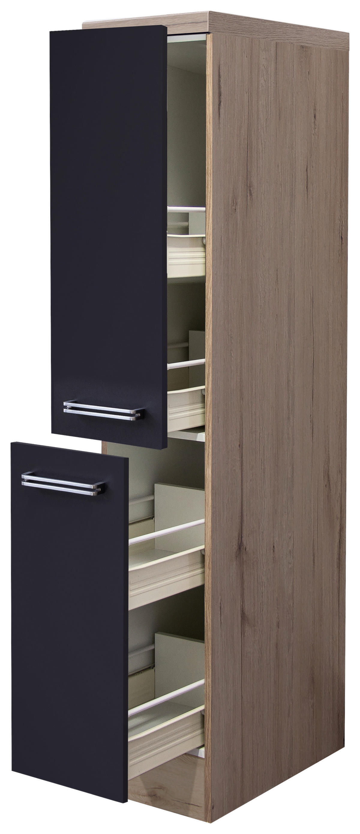 Apothekerschrank Elva anthrazit B/H/T: ca. 30x162x60 cm Elva - Eiche/anthrazit (30,00/162,00/60,00cm) - Flex-Well
