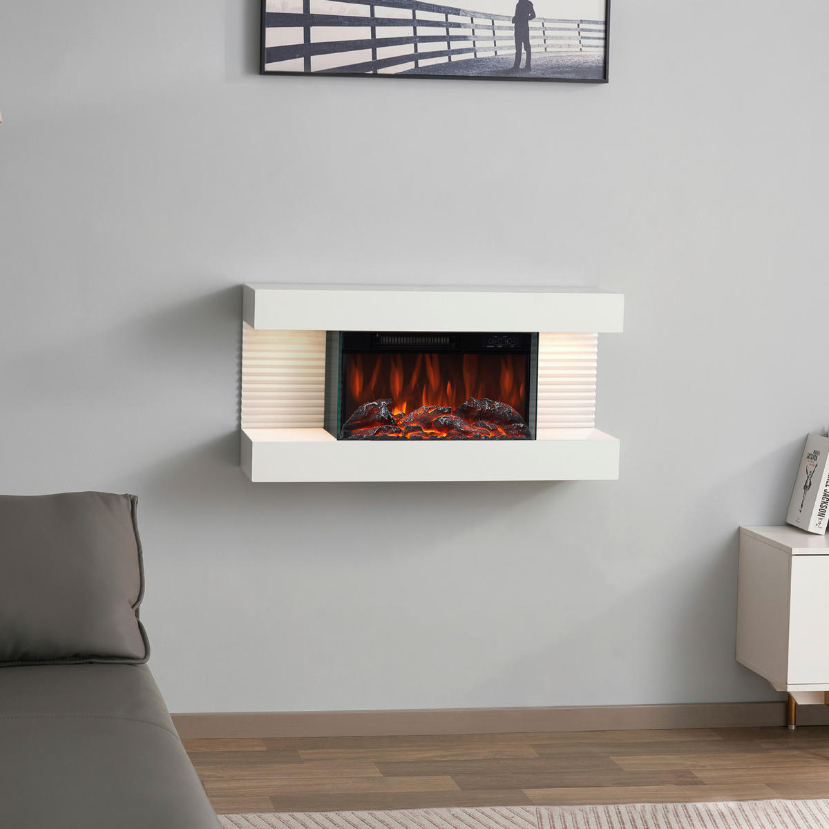 KAMINIO Elektrischer-Kamin LIZ weiß Metall B/H/T: ca. 82x41,8x21,7 cm ca. 2000 W LIZ - weiß (82,00/41,80/21,70cm) - KAMINIO