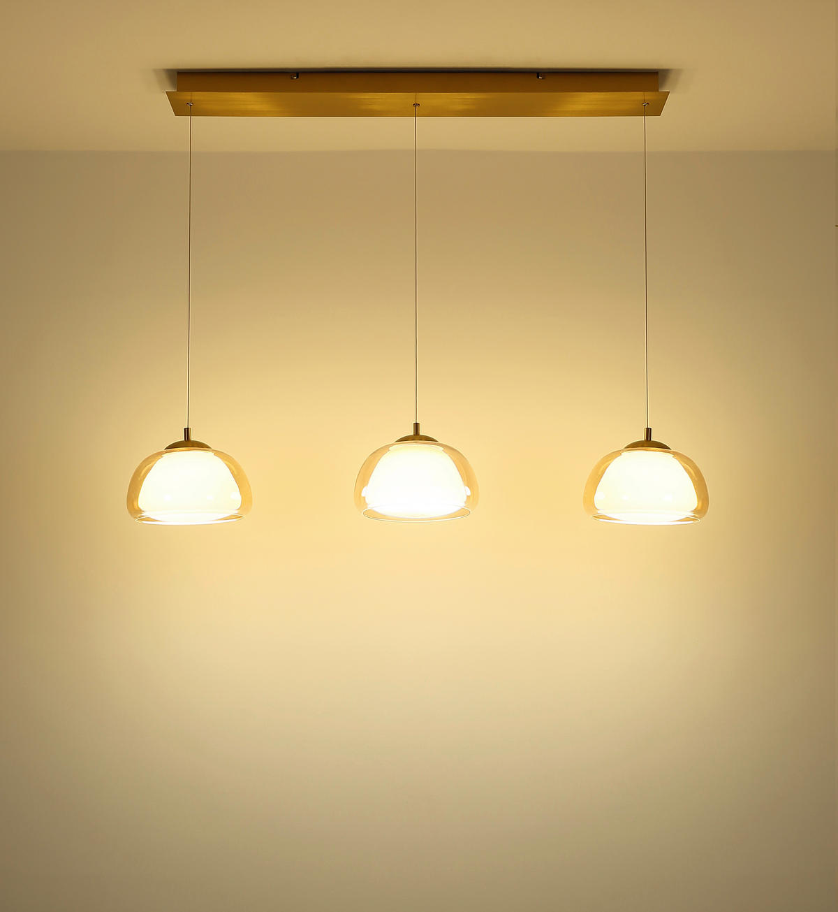 GLOBO Hängeleuchte gold Metall Glas B/H/L: ca. 36x21x101 cm Hängeleuchte-Avila - gold (101,00/36,00/21,00cm) - GLOBO