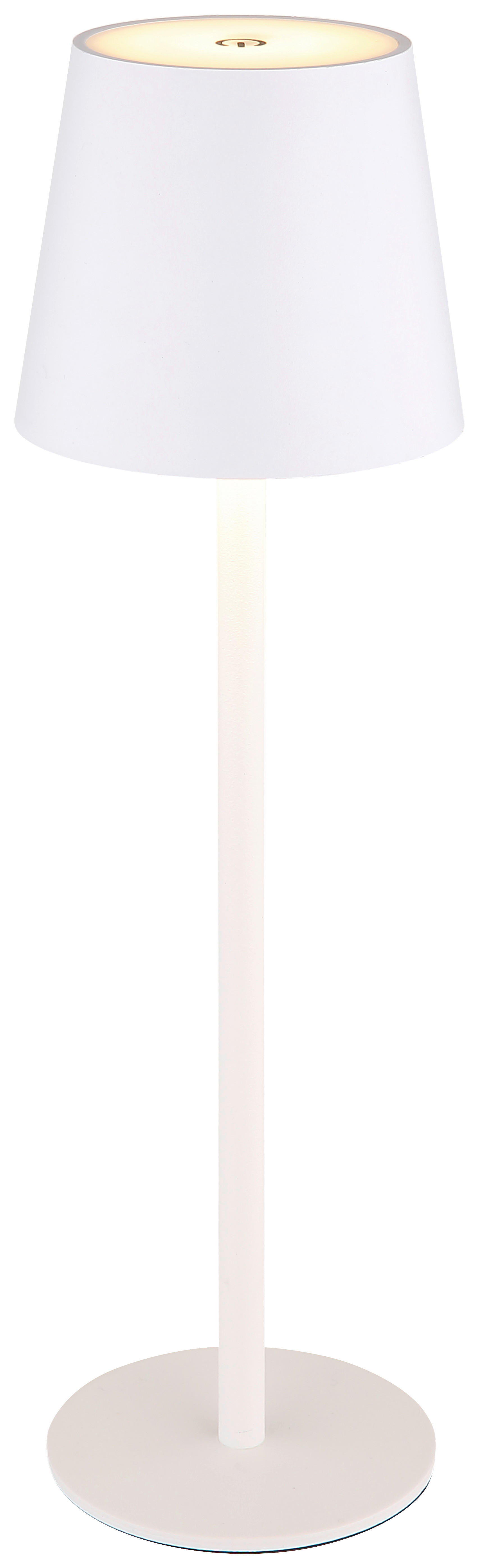 GLOBO LED-Tischleuchte Opal weiß Kunststoff Metall H/D: ca. 36x10,6 cm VANNIE - weiß/Opal (10,60/36,00cm) - GLOBO