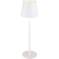 GLOBO LED-Tischleuchte Opal weiß Kunststoff Metall H/D: ca. 36x10,6 cm VANNIE - weiß/Opal (10,60/36,00cm) - GLOBO