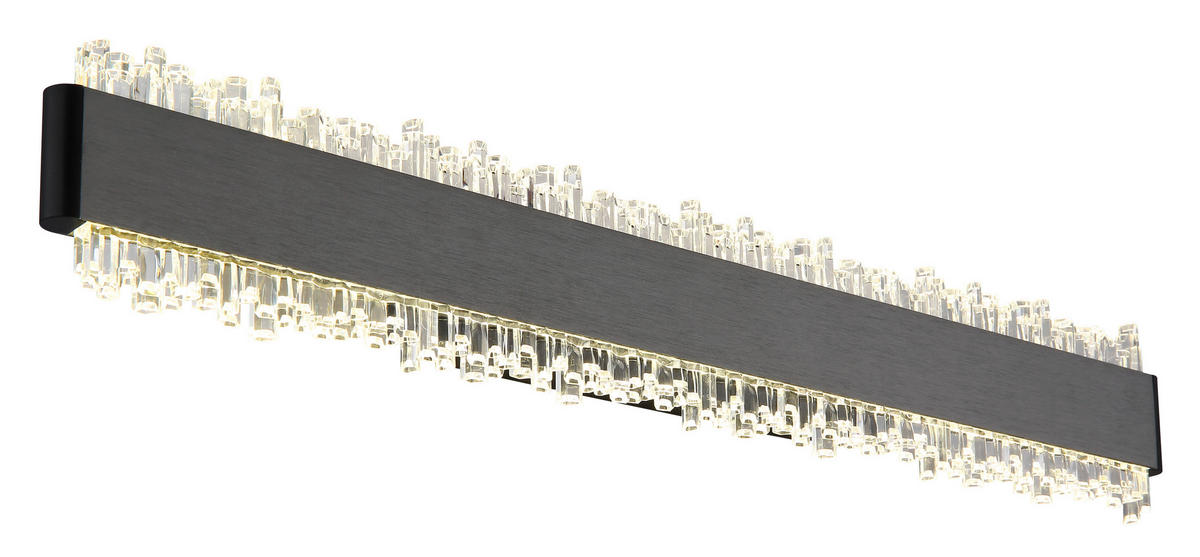 GLOBO Wandleuchte schwarz grau Metall Aluminium B/H/L: ca. 6,5x53,5x14,5 cm Wandleuchte-Stalagmita - schwarz/grau (14,50/6,50/53,50cm) - GLOBO