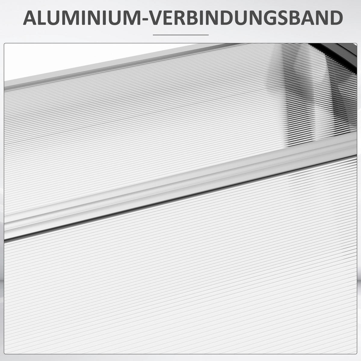Outsunny Vordach weiß B/H/L: ca. 150x90x25 cm Vordach - weiß (25,00/150,00/90,00cm) - Outsunny