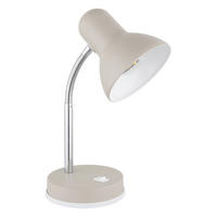 GLOBO Tischleuchte sand Chrom Metall Kunststoff B/H/L: ca. 21,5x12,5x35 cm E27 1 Brennstellen Tischleuchte_Basic - sand/Chrom (35,00/21,50/12,50cm) - GLOBO