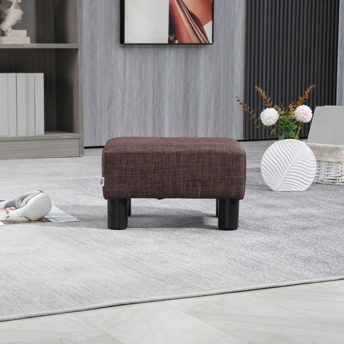 HOMCOM Hocker braun B/H/L: ca. 30x40x24 cm Fußhocker - braun (24,00/30,00/40,00cm) - HOMCOM