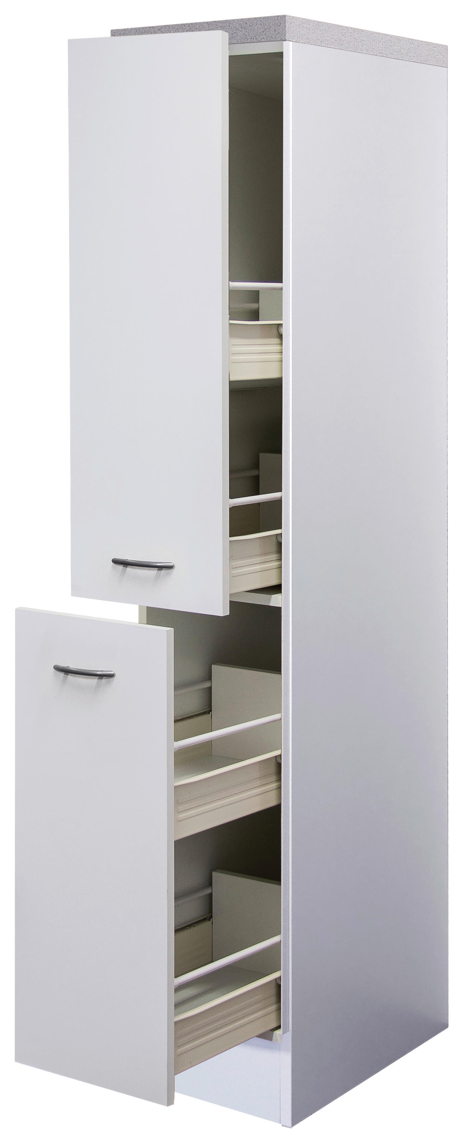 Apothekerschrank Wito weiß B/H/T: ca. 30x161x60 cm Wito - weiß/Edelstahl (30,00/161,00/60,00cm) - Flex-Well