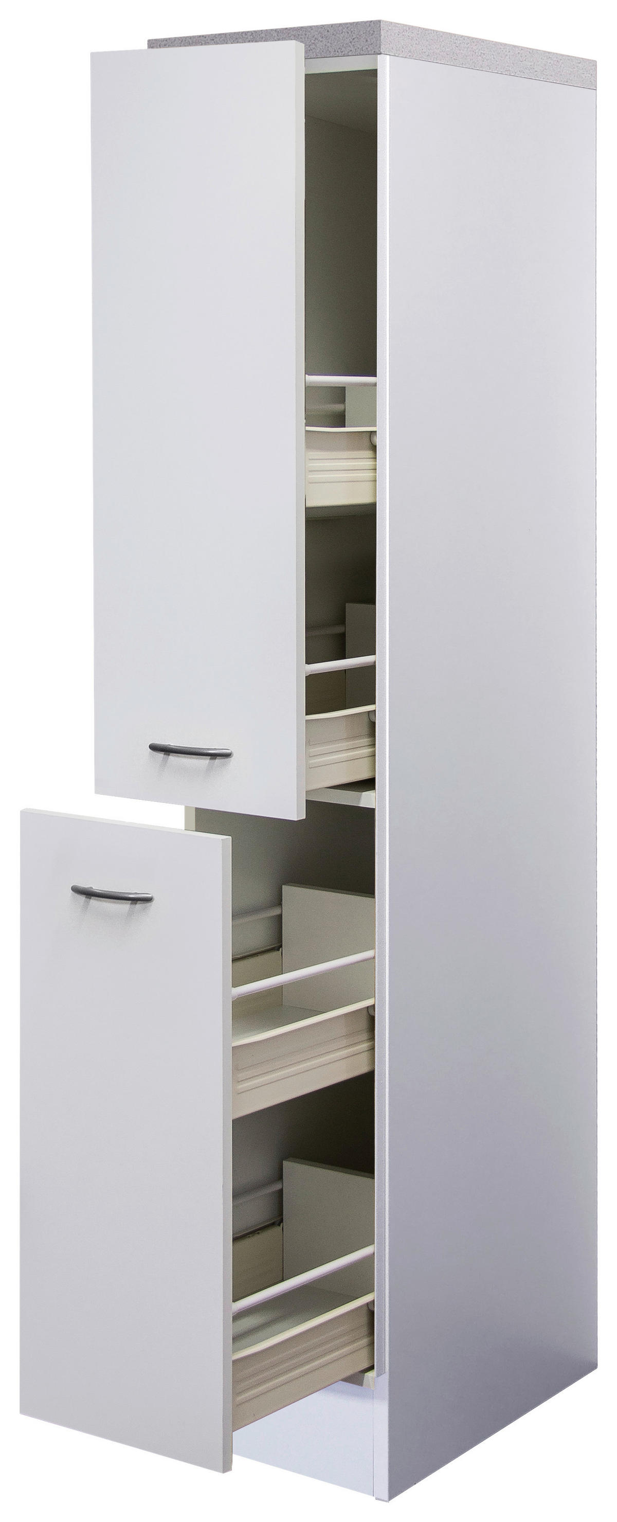 Apothekerschrank Wito weiß B/H/T: ca. 30x161x60 cm Wito - weiß/Edelstahl (30,00/161,00/60,00cm) - Flex-Well