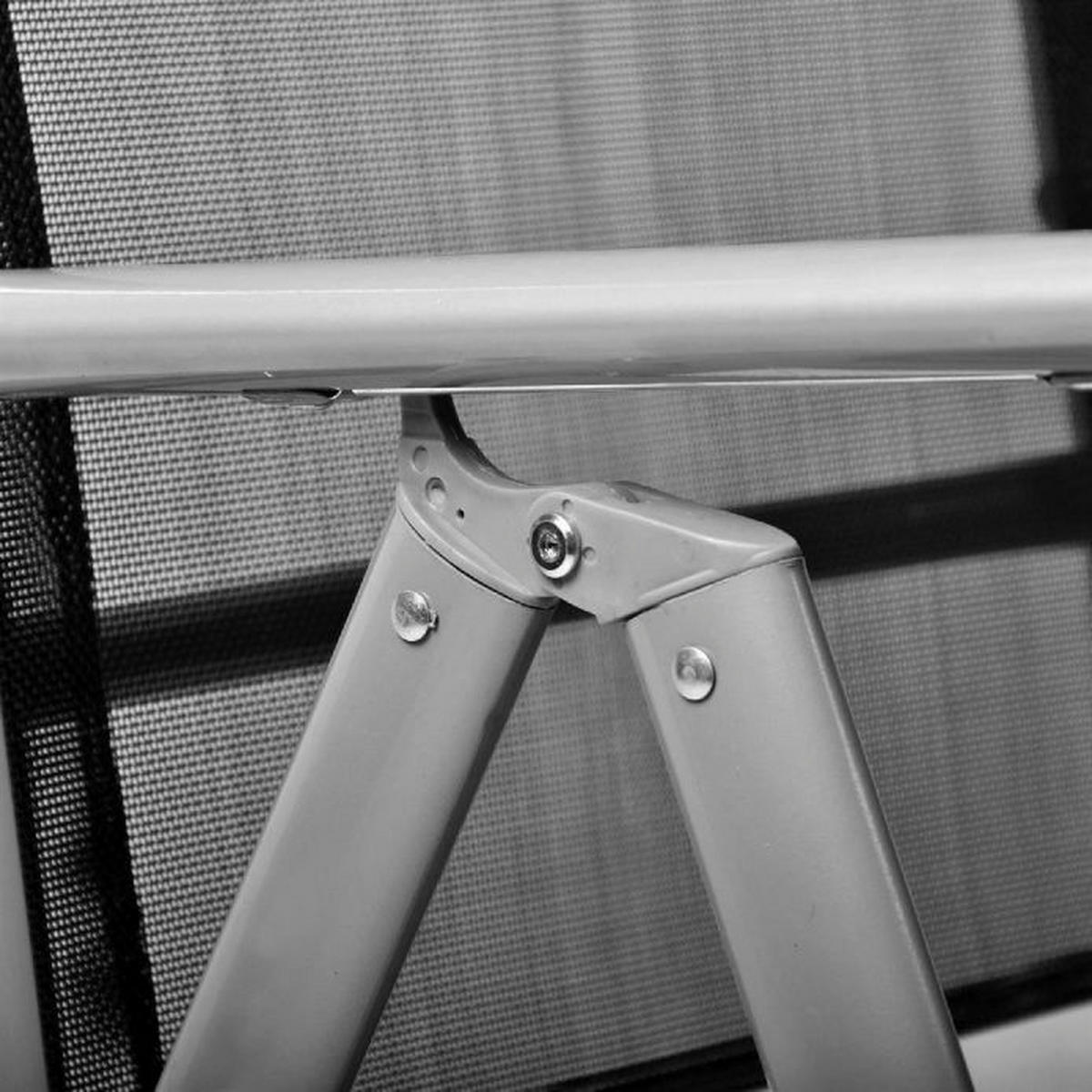 VCM Klappsessel 4er Set schwarz Aluminium B/H/T: ca. 56x105x65 cm 4er Set - schwarz (56,00/105,00/65,00cm) - VCM