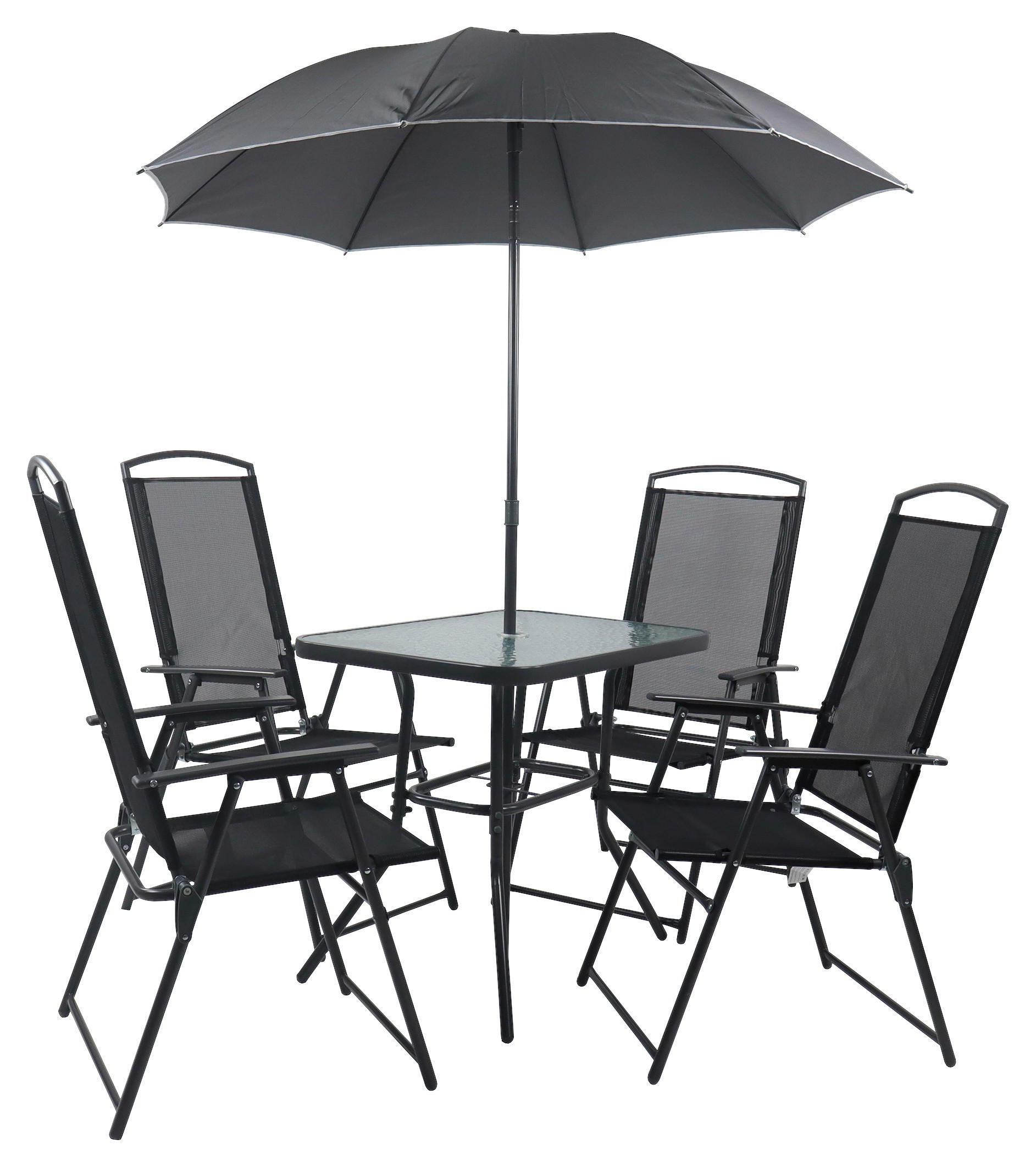 VCM Gartensitzgruppe anthrazit Stahl B/H/T: ca. 80x70x55 cm Gartensitzgruppe - anthrazit (80,00/70,00/55,00cm) - VCM