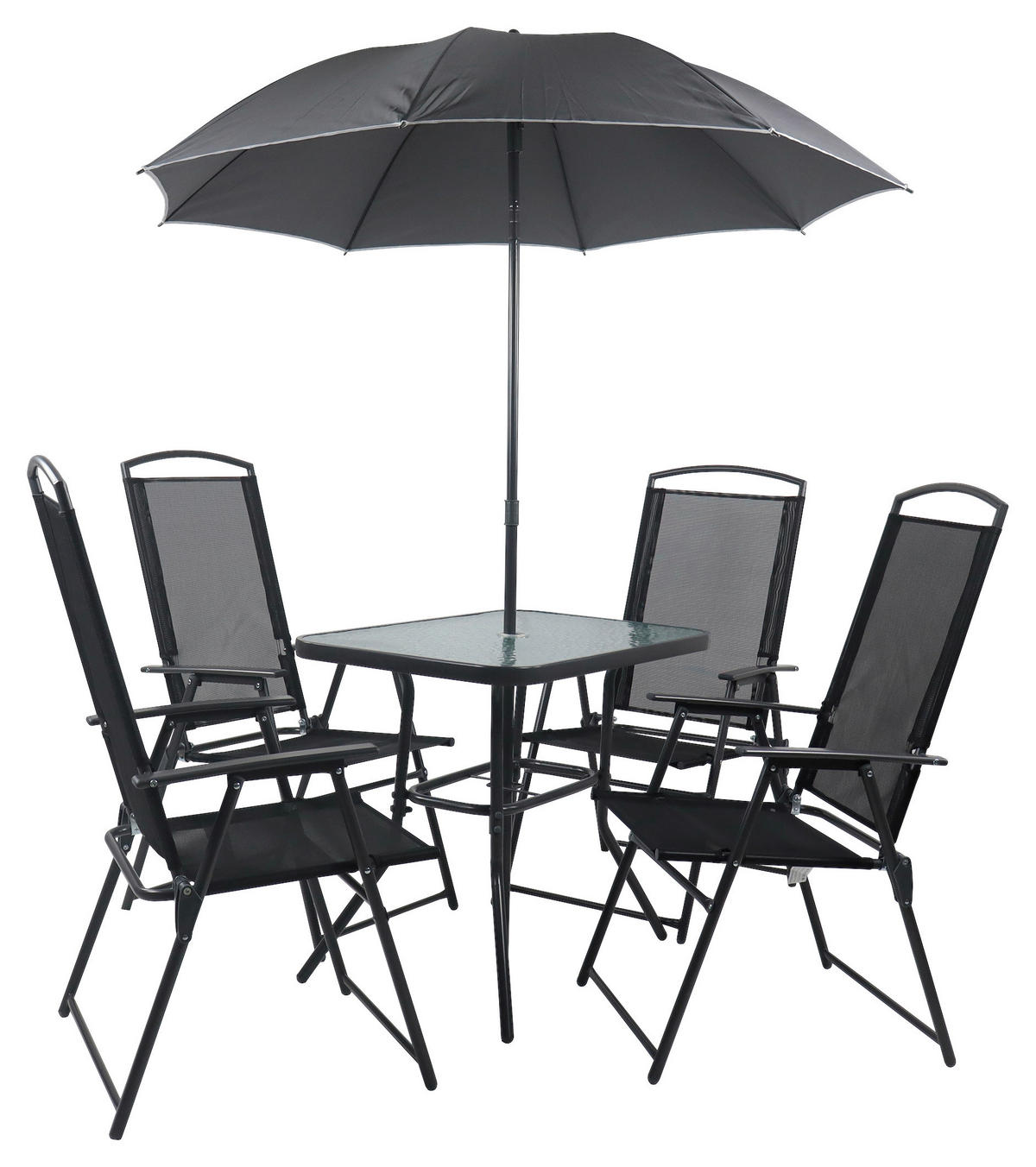 VCM Gartensitzgruppe anthrazit Stahl B/H/T: ca. 80x70x55 cm Gartensitzgruppe - anthrazit (80,00/70,00/55,00cm) - VCM