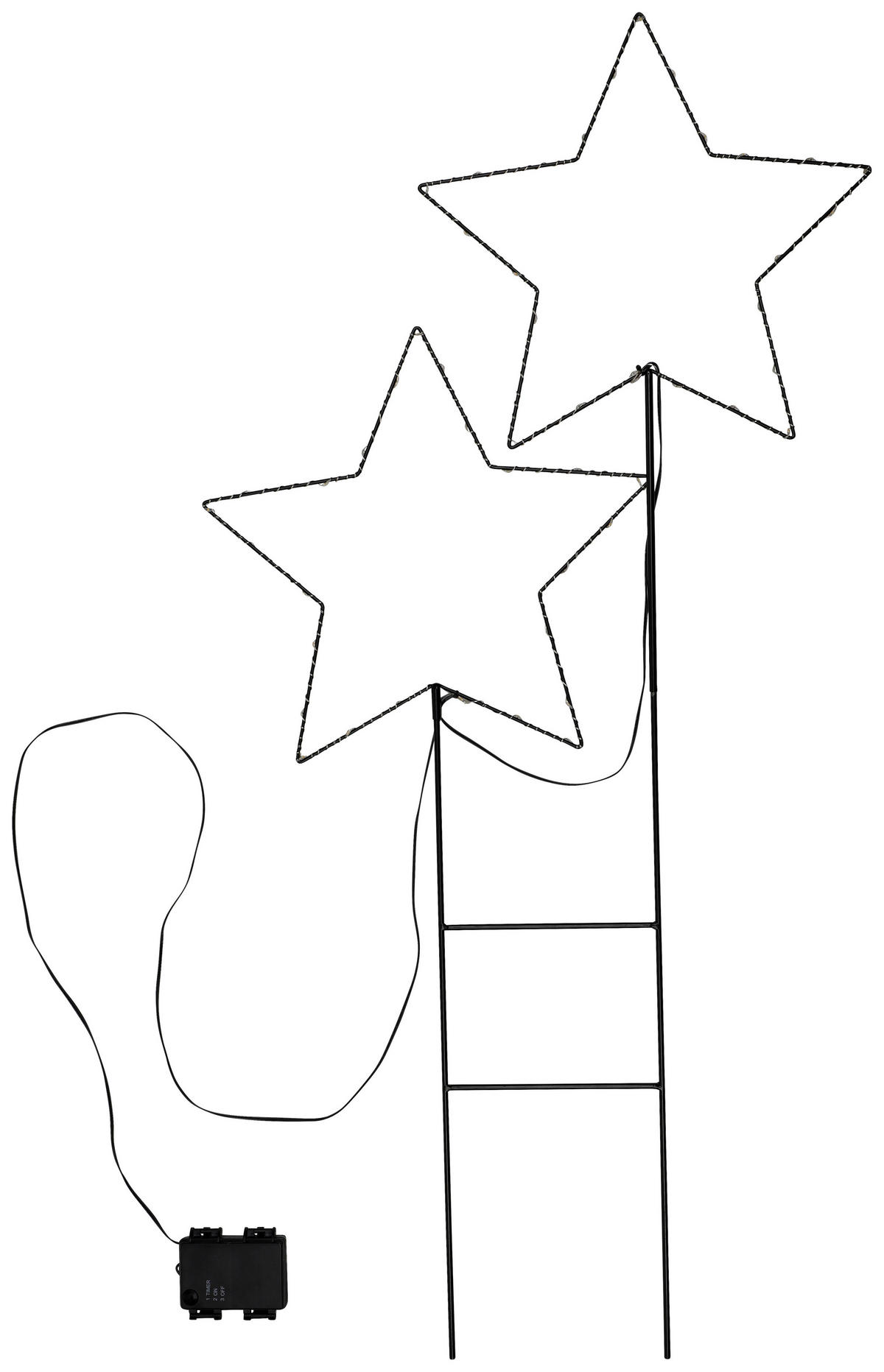 LED Gartenstecker Sterne LED-Gartenstecker_Sterne - warmweiß/schwarz (50,00/100,00cm)