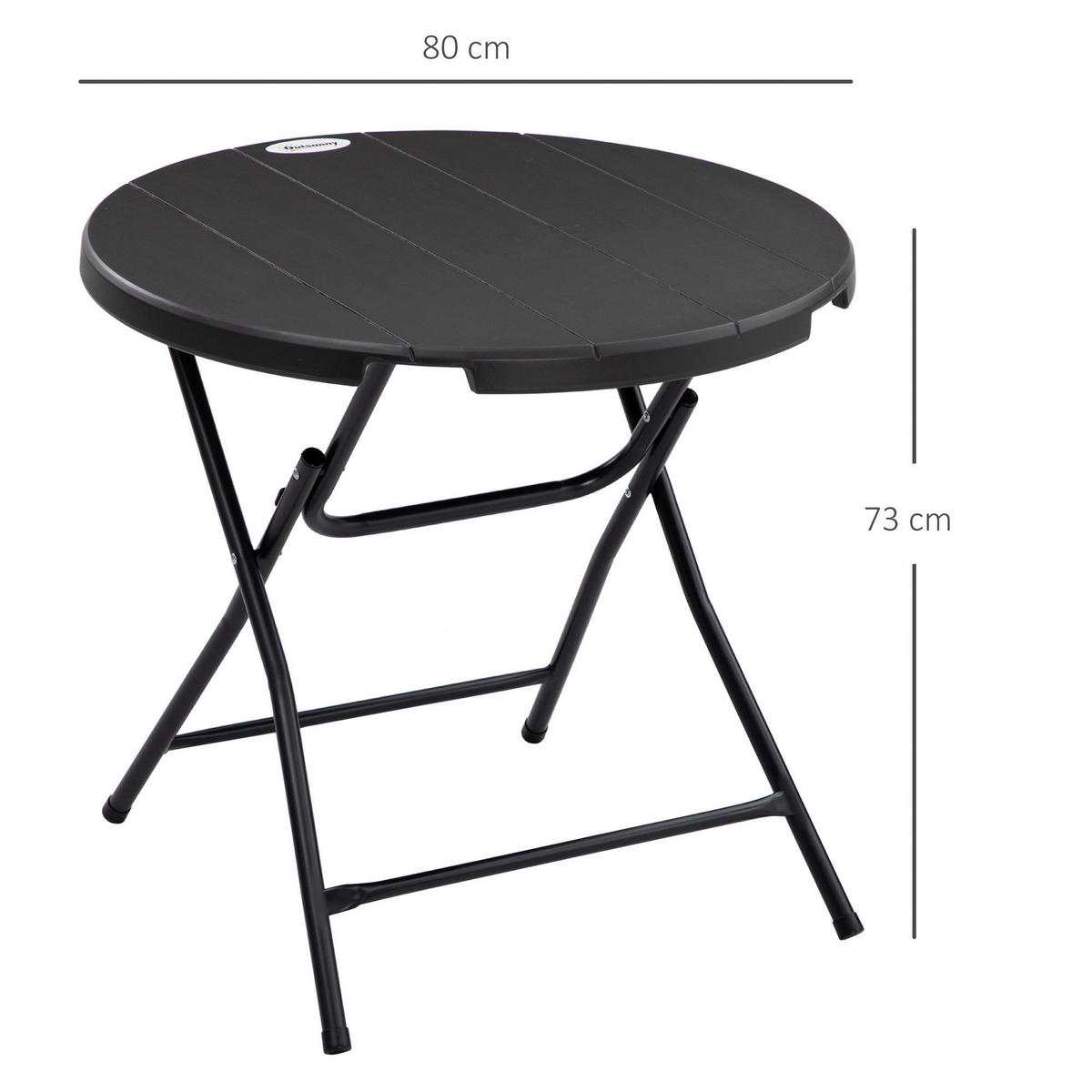 Outsunny Gartentisch dunkelgrau Polyethylen B/H/L: ca. 80x73x80 cm Gartentisch - dunkelgrau (80,00/80,00/73,00cm) - Outsunny