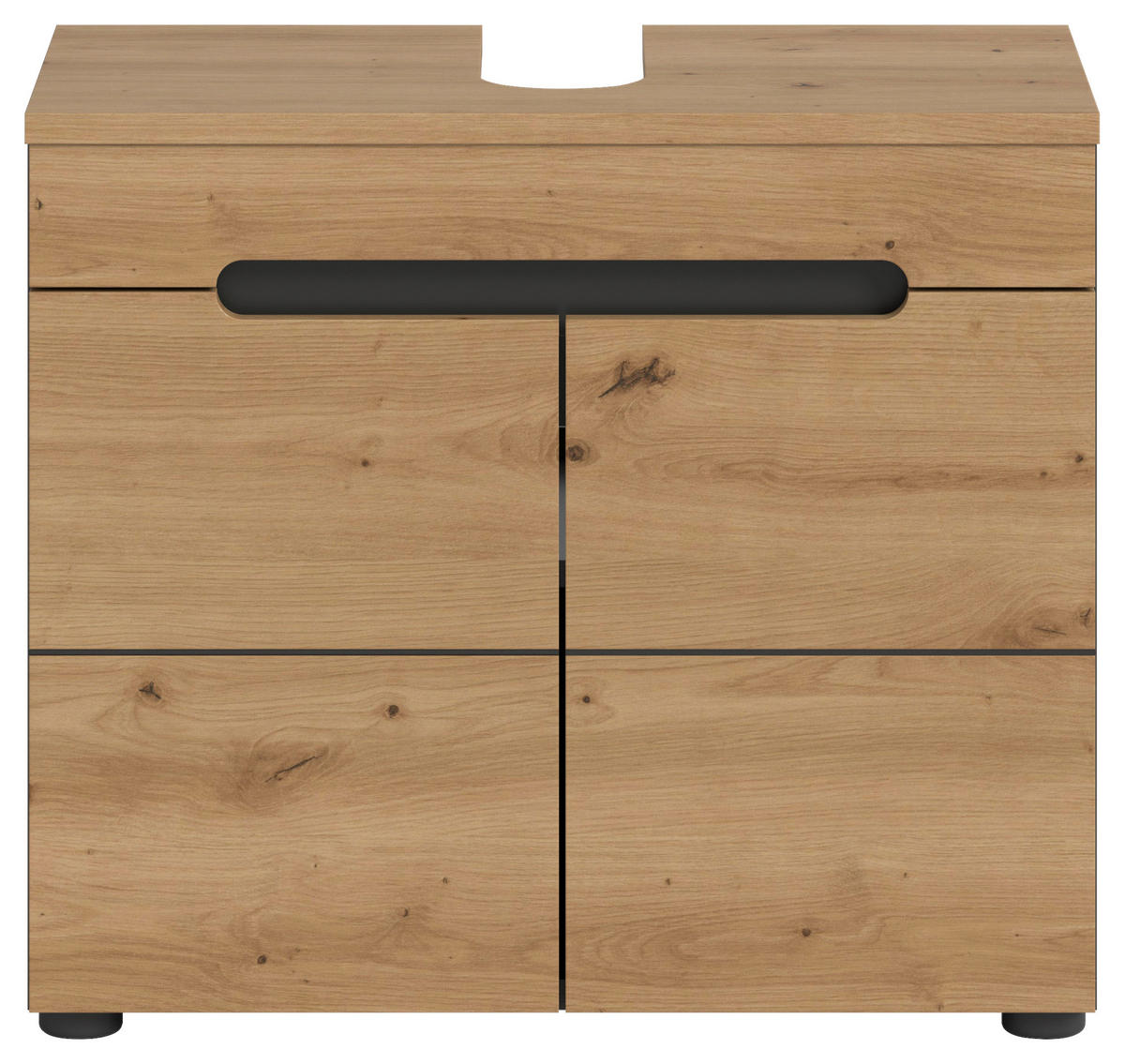 Waschbeckenunterschrank Canu Basalt Eiche Artisan Nachbildung B/H/T: ca. 63x55x34 cm Canu - Eiche/Basalt (63,00/55,00/34,00cm) - xonox.home