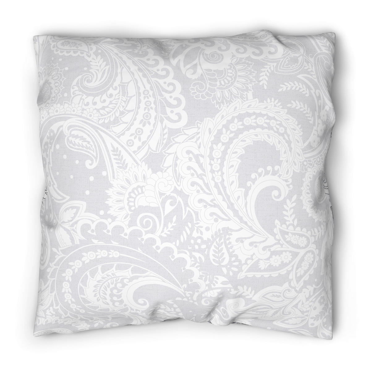 Baumwoll Bettwäsche Renforce Bettwäsche_Renforce Ornament - weiß/grau (135,00/200,00cm) - Dobnig Homeware