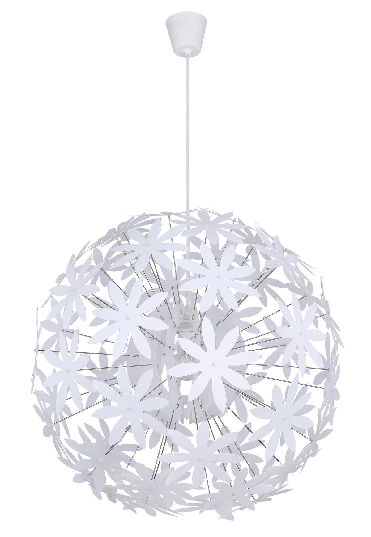 GLOBO Pendelleuchte 15024 weiß Kunststoff H/D: ca. 150x60 cm E27 1 Brennstellen Stella - weiß (60,00/150,00cm) - GLOBO