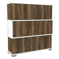 Schuhschrank Napolyon weiß walnuss Nachbildung B/H/T: ca. 90x93x30 cm Napolyon - weiß/walnuss (90,00/93,00/30,00cm) - moebel17