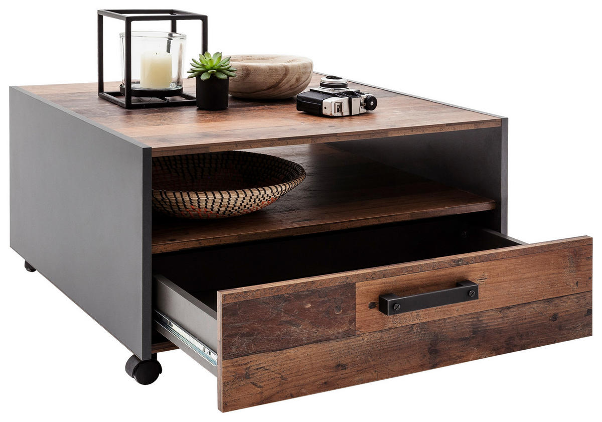 Couchtisch Universal Old Wood Nachbildung B/H/T: ca. 70x40x70 cm Universal - (70,00/40,00/70,00cm) - Trendteam