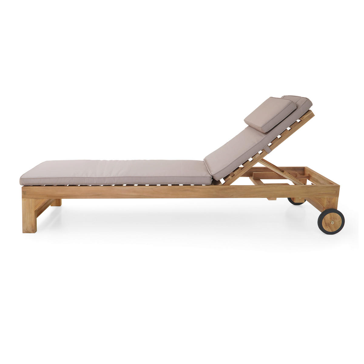AXI Outdoor Living Gartenliege Rama braun Teakholz B/H/L: ca. 65x30x200 cm Rama - braun/beige (200,00/65,00/30,00cm) - AXI Outdoor Living
