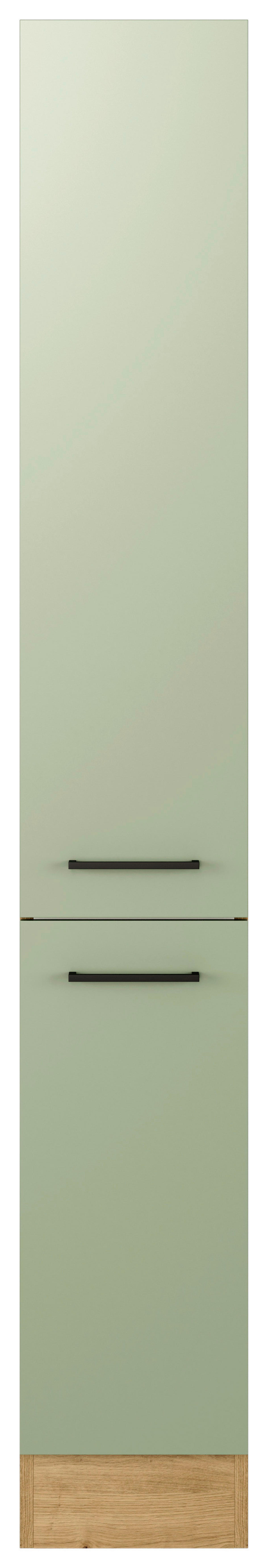 Apothekerschrank Cara grün B/H/T: ca. 30x200x57 cm Cara - Eiche/schwarz (30,00/200,00/57,00cm) - Flex-Well