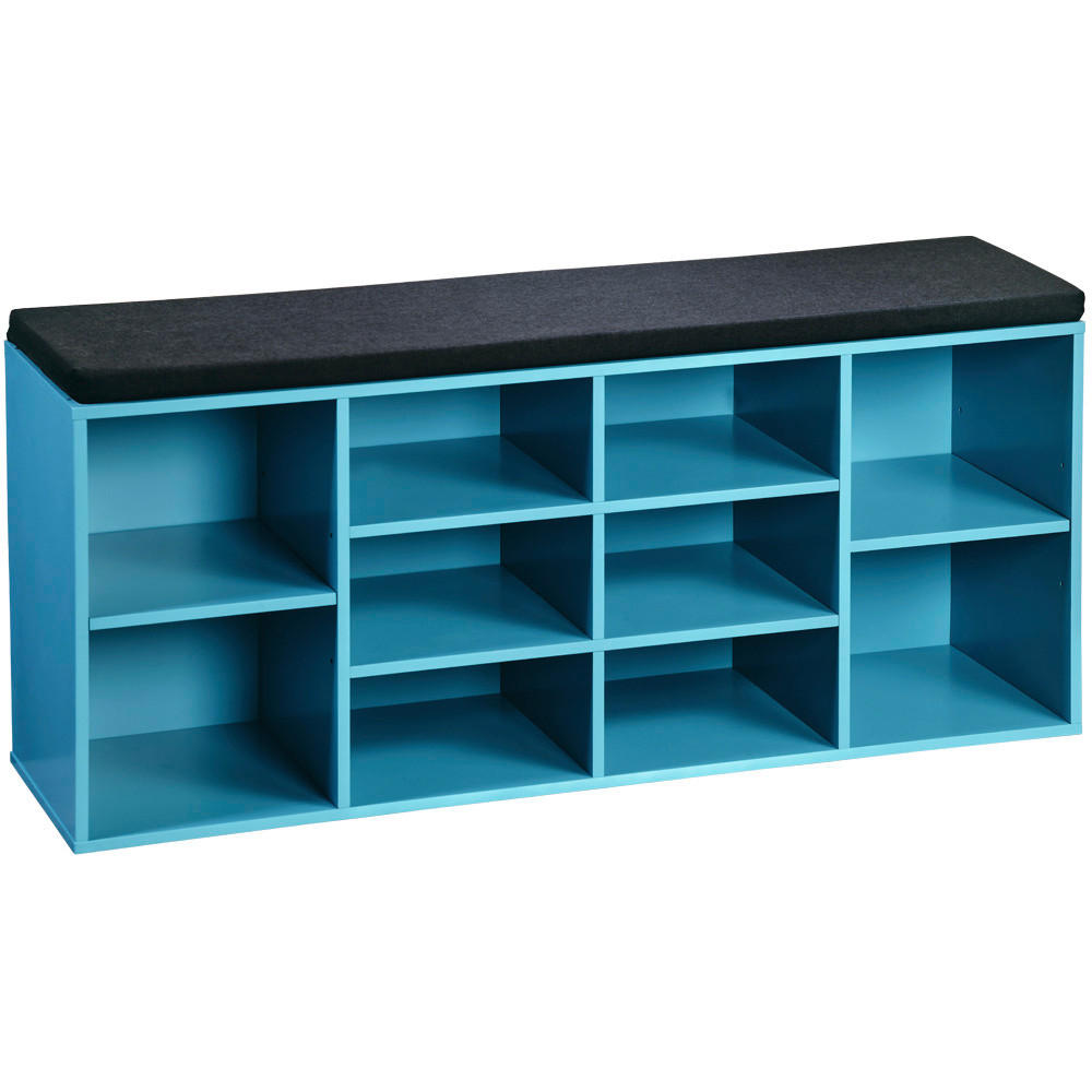 Kesper Schuhregal türkis Spanplatte B/H/T: ca. 103,5x48x29,5 cm Schuhregal_mit_Sitzkissen - türkis (103,50/48,00/29,50cm) - Kesper