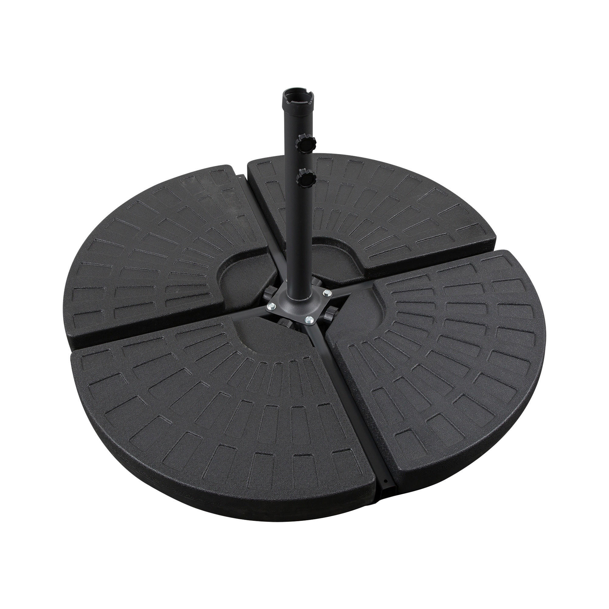 Outsunny Schirmständer mit 4 Teilen Schirmständer_mit_4Teilen - schwarz (48,00/48,00/8,00cm) - Outsunny