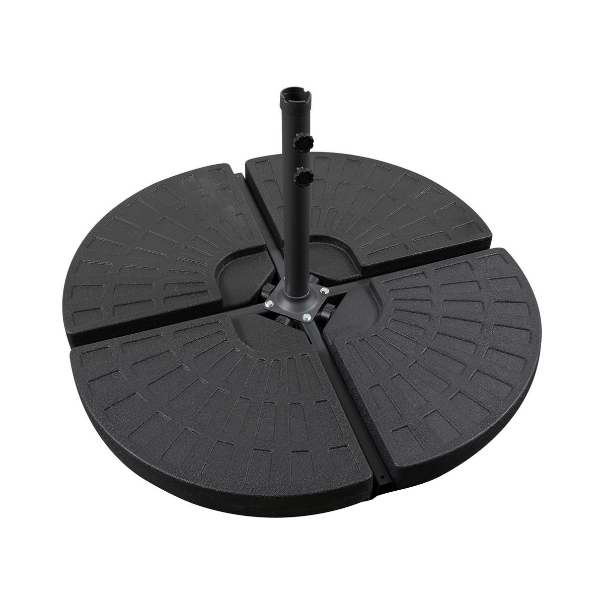 Outsunny Schirmständer mit 4 Teilen Schirmständer_mit_4Teilen - schwarz (48,00/48,00/8,00cm) - Outsunny